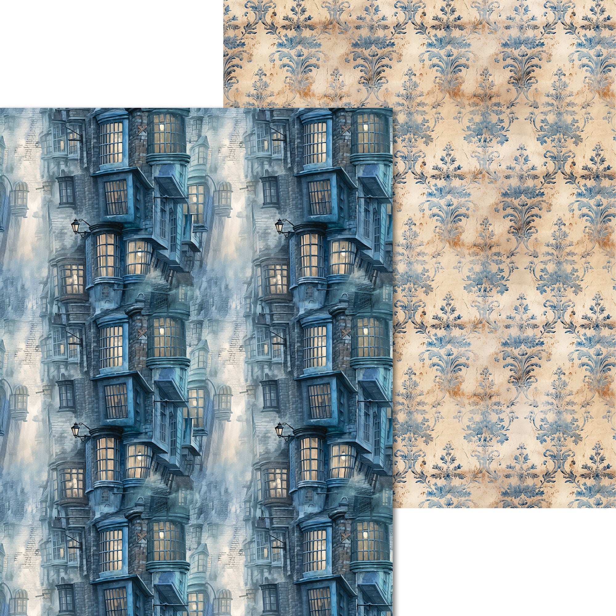 Scrpabook Paper pad - City of Secrets - Double Sided Designs - 8.5" x 11" - Cardstock