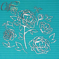 Laser Cut Chipboard - Peonies, flowers. Embellishments for Card Making, Scrapbooking and Crafting