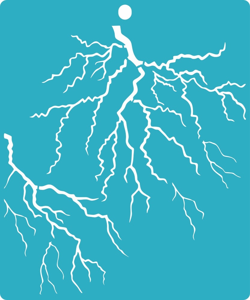 Lightning or Tree Stencil for Paper, Wood, Canvas, Fabric, Floor, Wall, and Tile - Reusable DIY Art and Craft Stencils
