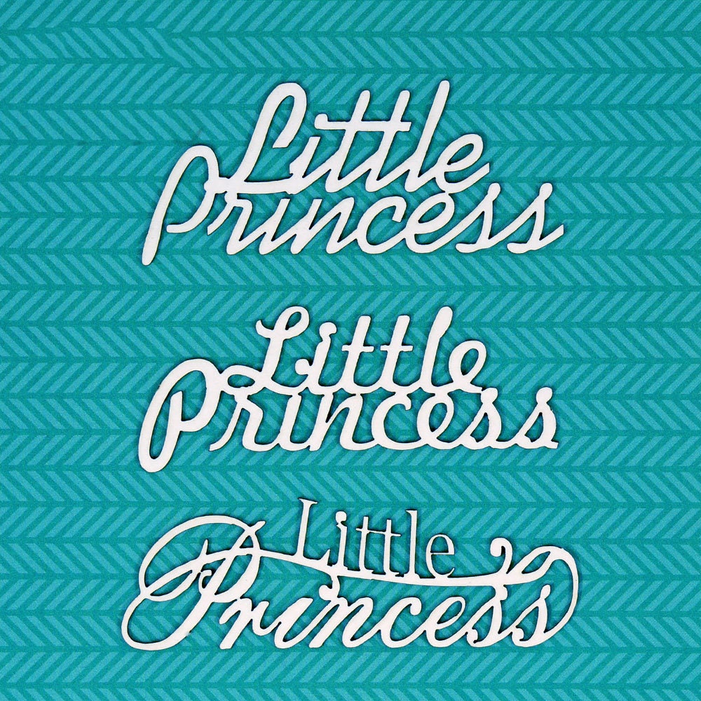 Laser Cut Chipboard - Little princess - inscription. Embellishments for Card Making, Scrapbooking and Crafting