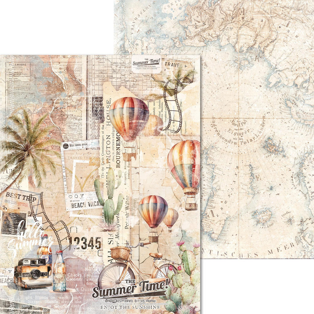 Scrpabook Paper Pack - Travel Time - Double Sided Designs - 8.5" x 11" - Cardstock