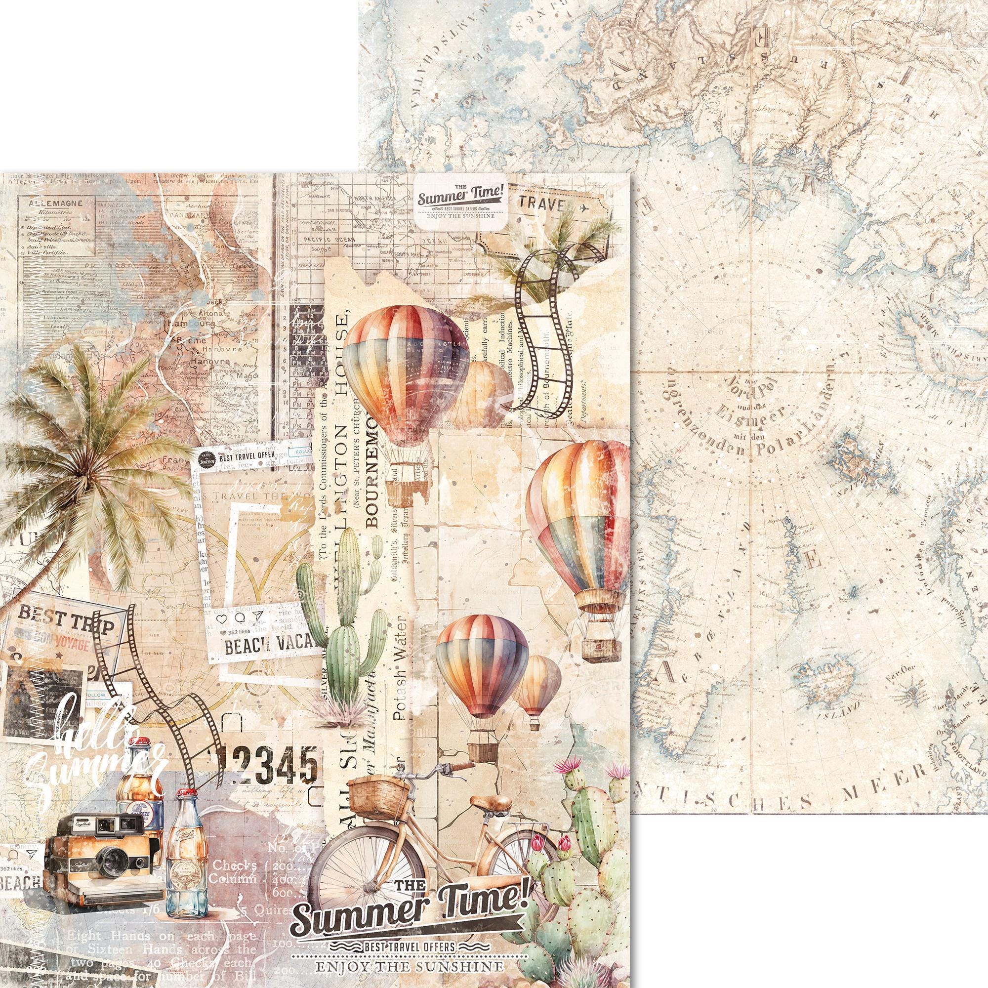 Scrpabook Paper Pack - Travel Time - Double Sided Designs - 8.5" x 11" - Cardstock