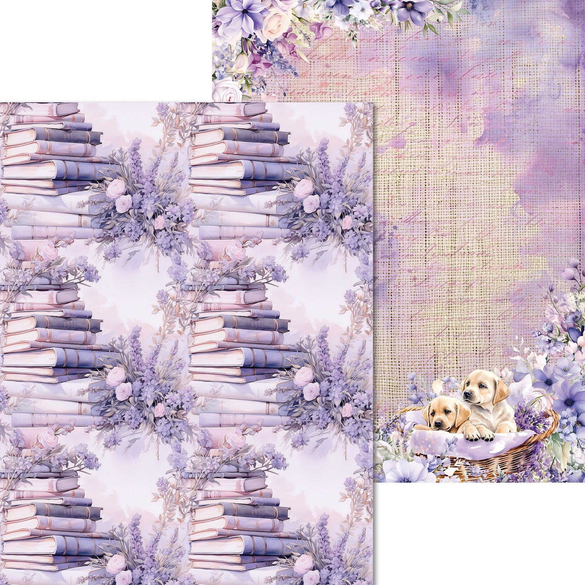Scrpabook Paper pad - Lavander Paradise - Double Sided Designs - 8.5" x 11" - Cardstock