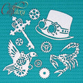 Chipboard, Laser Cut Chipboard, Chipboard Die Cuts, Laser Cut Board, Chipboard Shape, Steampunk, scorpion, steampunk hat