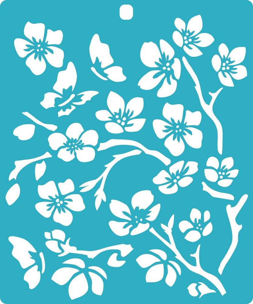 Sakura Stencil for Paper, Wood, Canvas, Fabric, Floor, Wall, and Tile - Reusable DIY Art and Craft Stencils