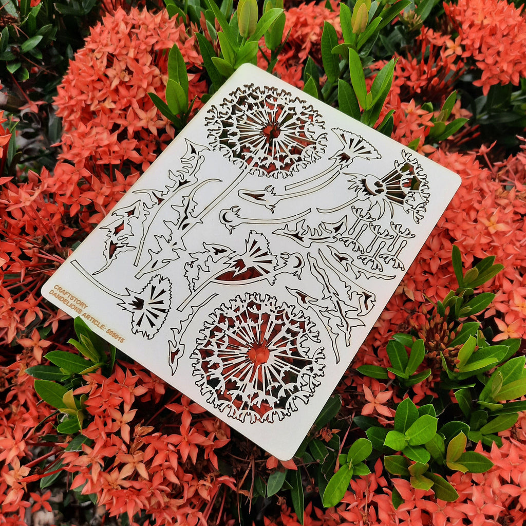 Laser Cut Chipboard - Dandelions, flowers. Embellishments for Card Making, Scrapbooking and Crafting