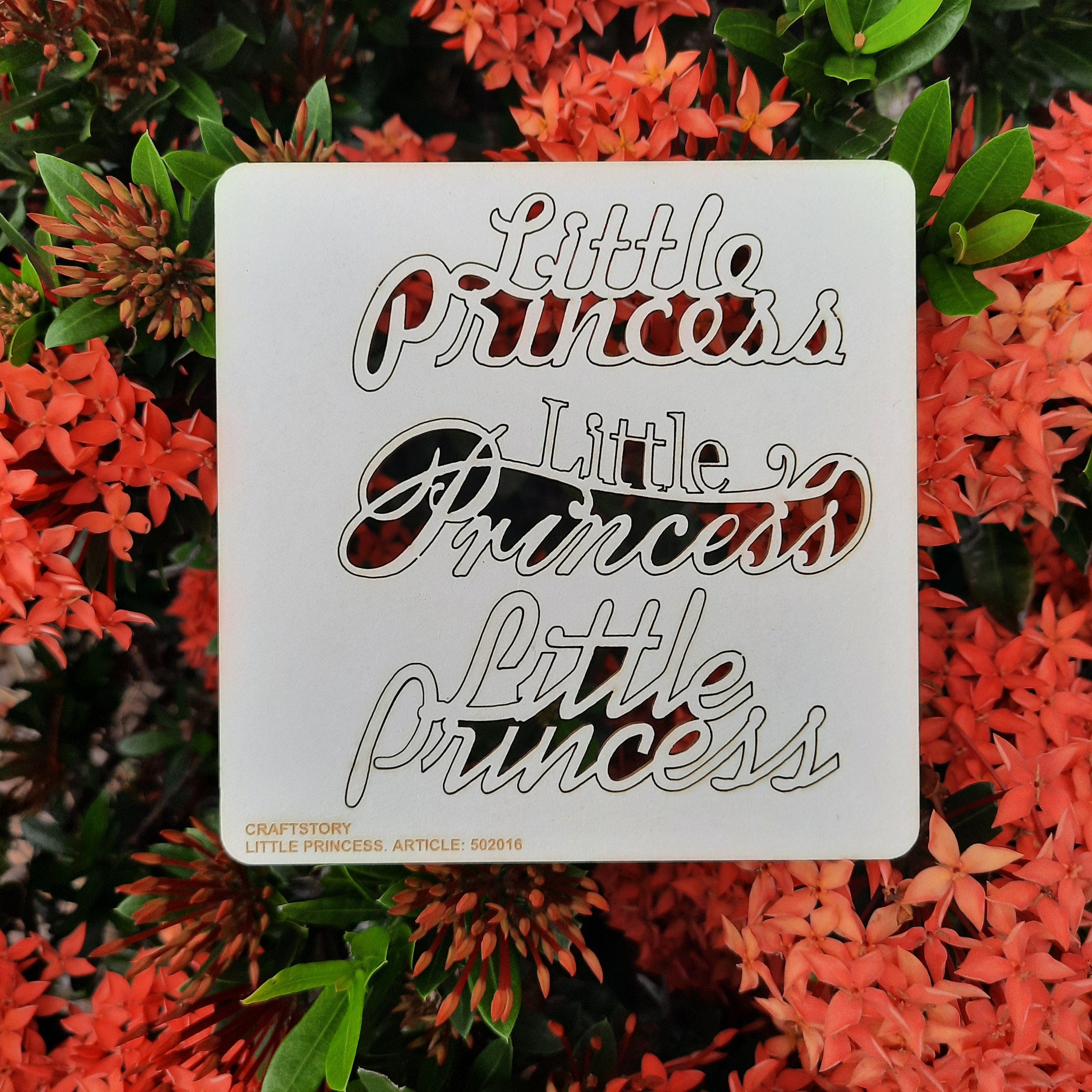 Laser Cut Chipboard - Little princess - inscription. Embellishments for Card Making, Scrapbooking and Crafting