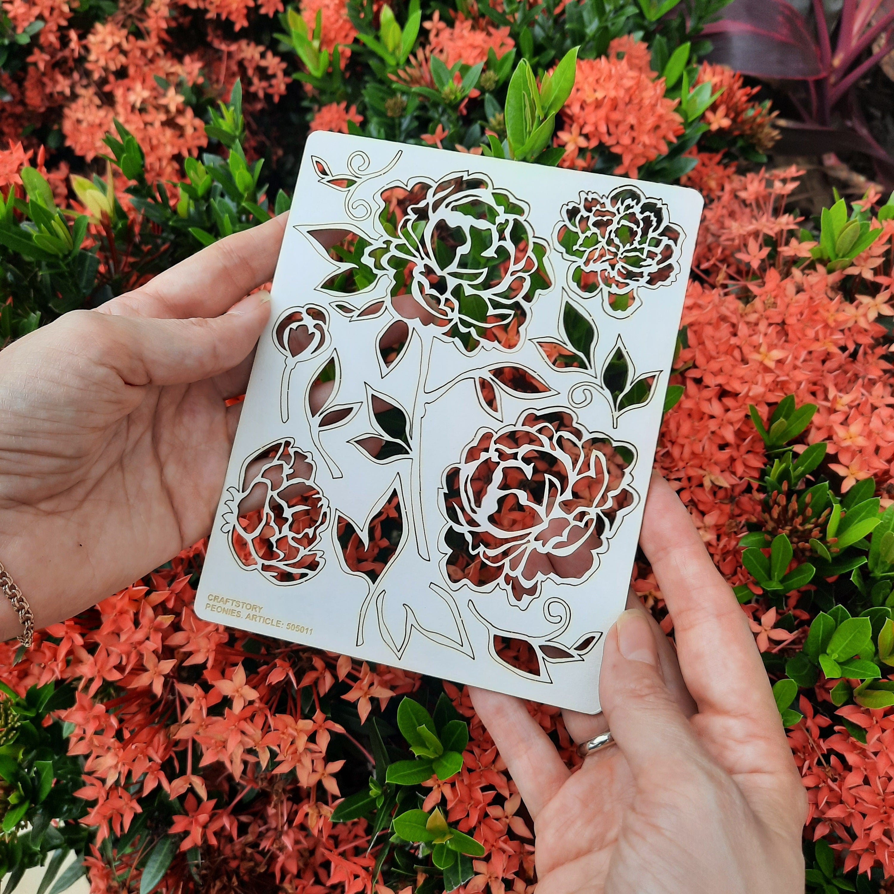 Laser Cut Chipboard - Peonies, flowers. Embellishments for Card Making, Scrapbooking and Crafting