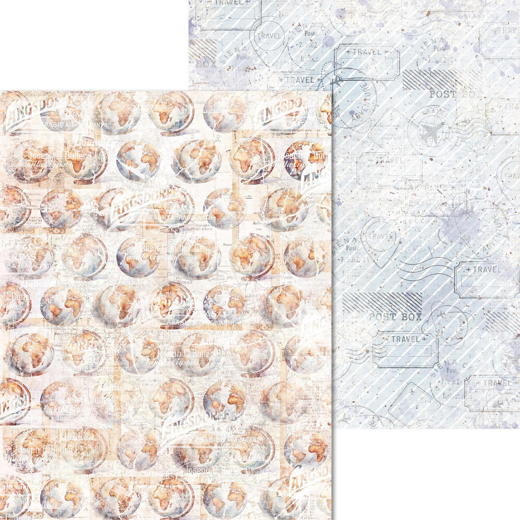 Scrpabook Paper Pack - Travel Time - Double Sided Designs - 8.5" x 11" - Cardstock