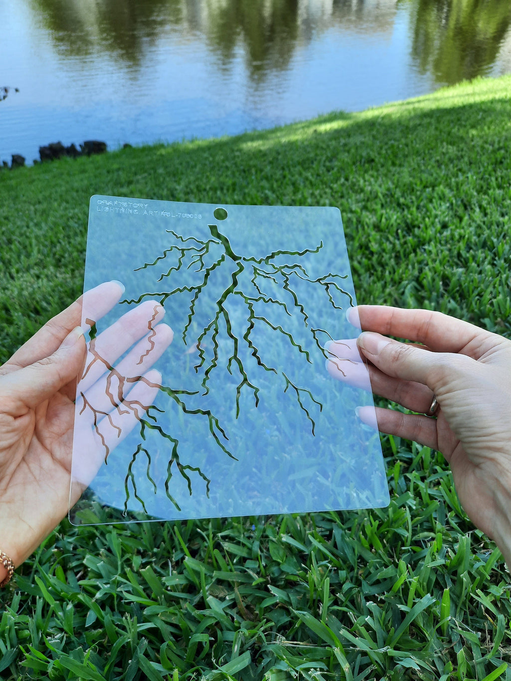 Lightning or Tree Stencil for Paper, Wood, Canvas, Fabric, Floor, Wall, and Tile - Reusable DIY Art and Craft Stencils