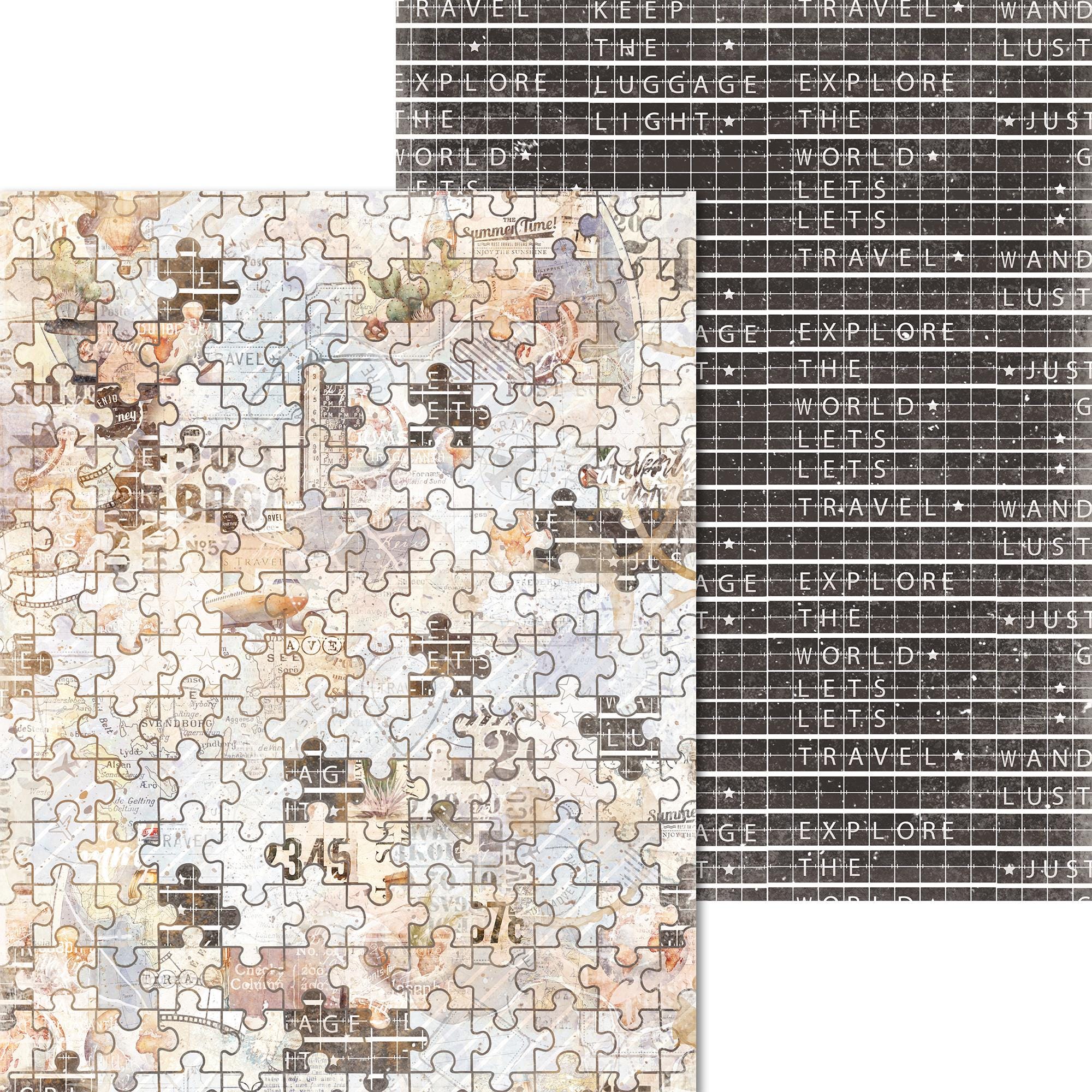 Scrpabook Paper Pack - Travel Time - Double Sided Designs - 8.5" x 11" - Cardstock