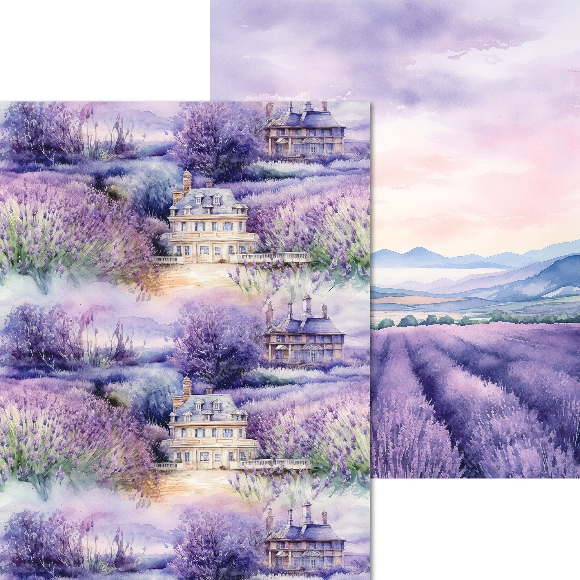 Scrpabook Paper pad - Lavander Paradise - Double Sided Designs - 8.5" x 11" - Cardstock