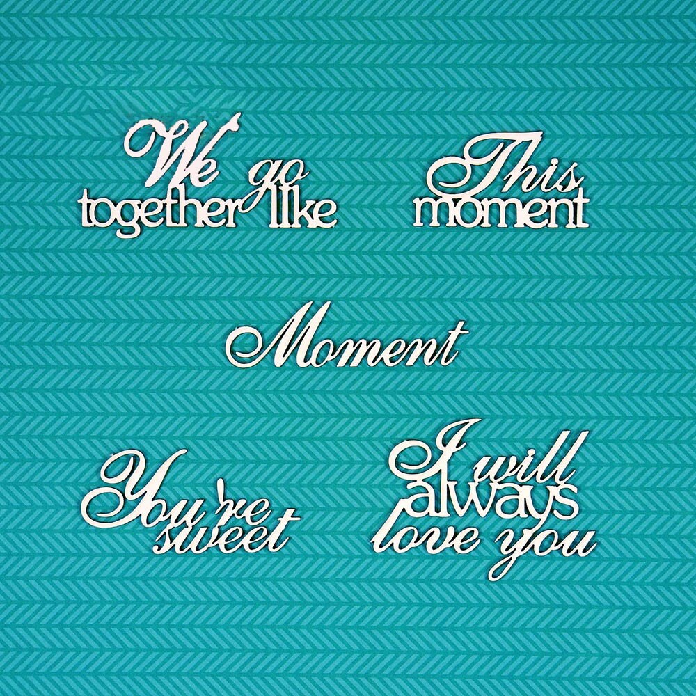 Laser Cut Chipboard - Love phrases. Embellishments for Card Making, Scrapbooking and Crafting