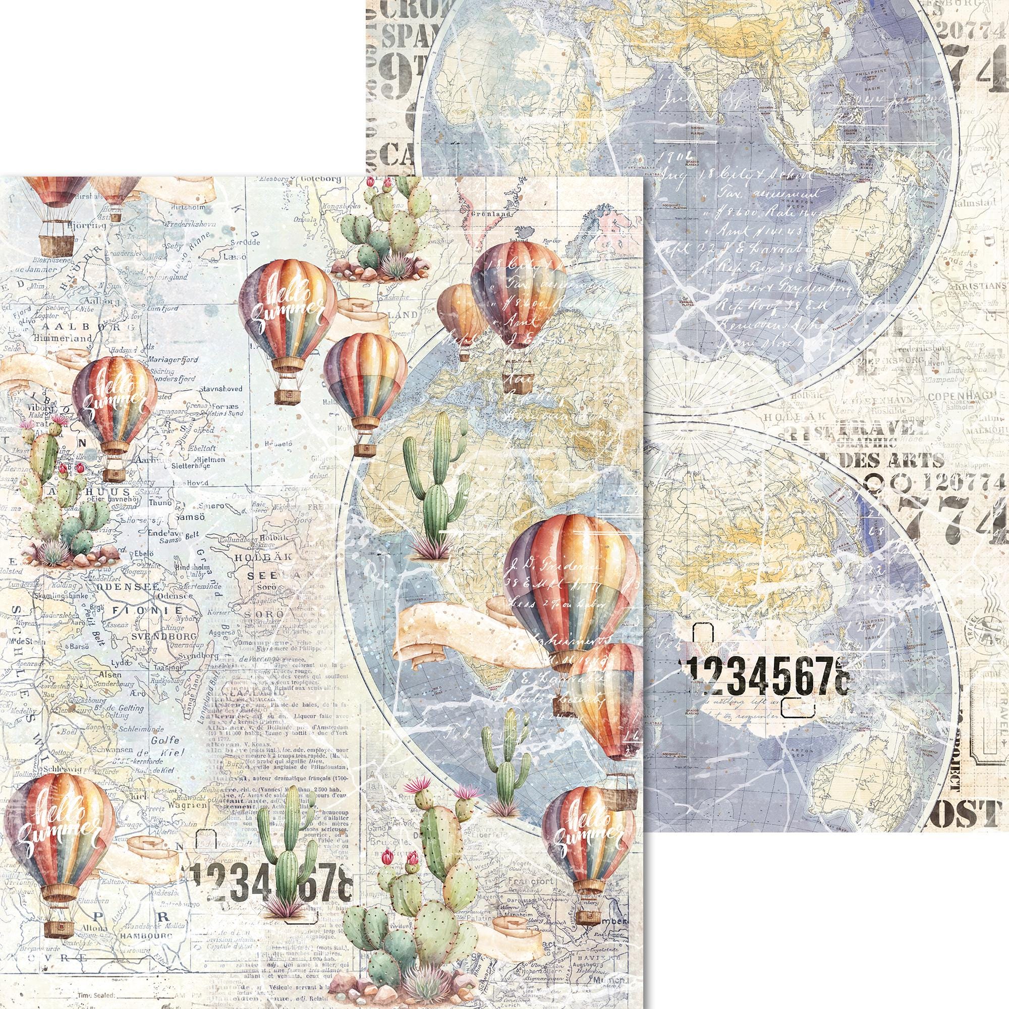 Scrpabook Paper Pack - Travel Time - Double Sided Designs - 8.5" x 11" - Cardstock