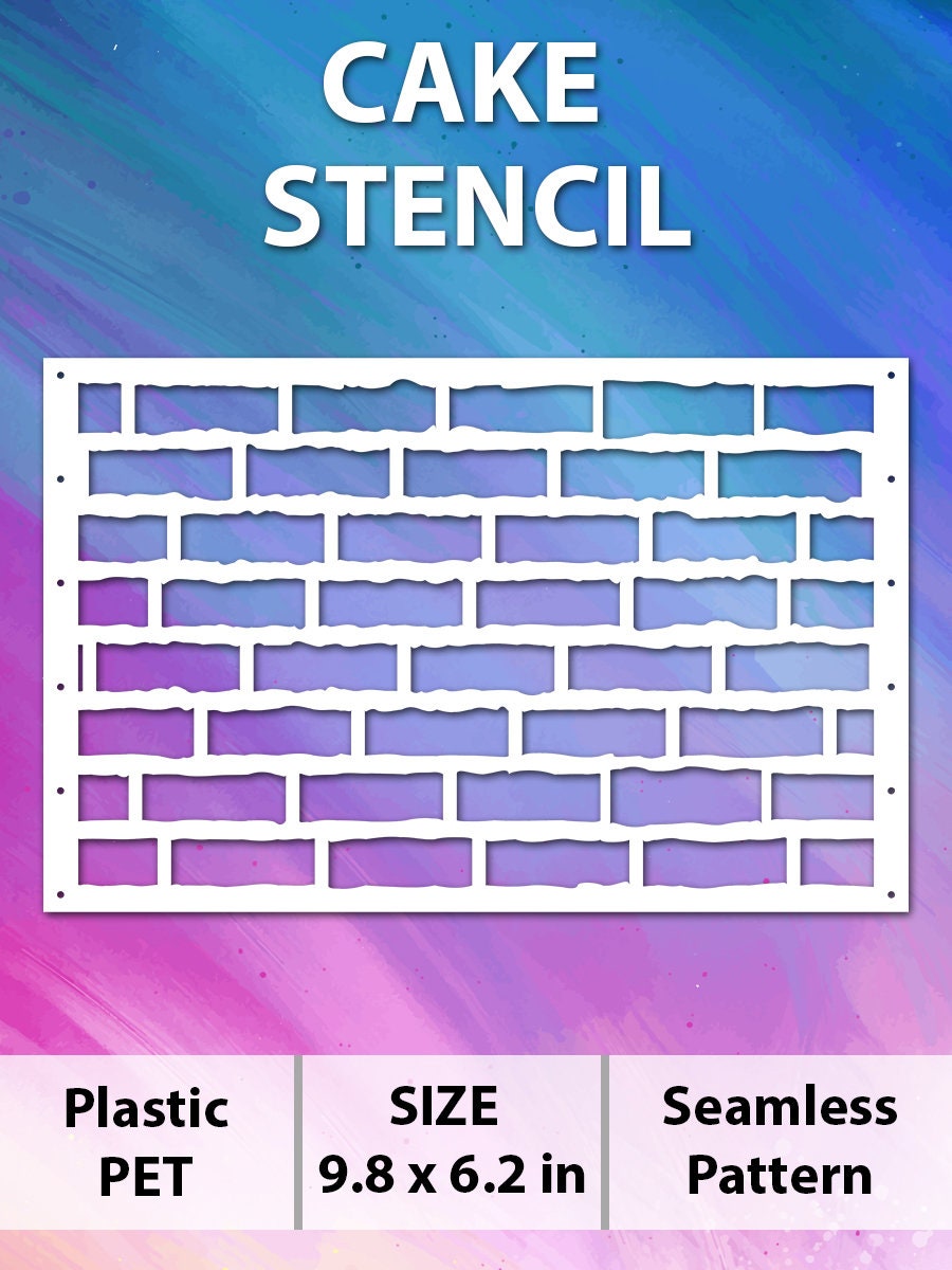 Cake Stencil - Bricks  - Reusable Stencils