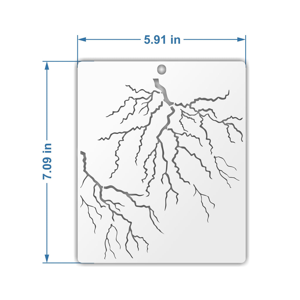 Lightning or Tree Stencil for Paper, Wood, Canvas, Fabric, Floor, Wall, and Tile - Reusable DIY Art and Craft Stencils