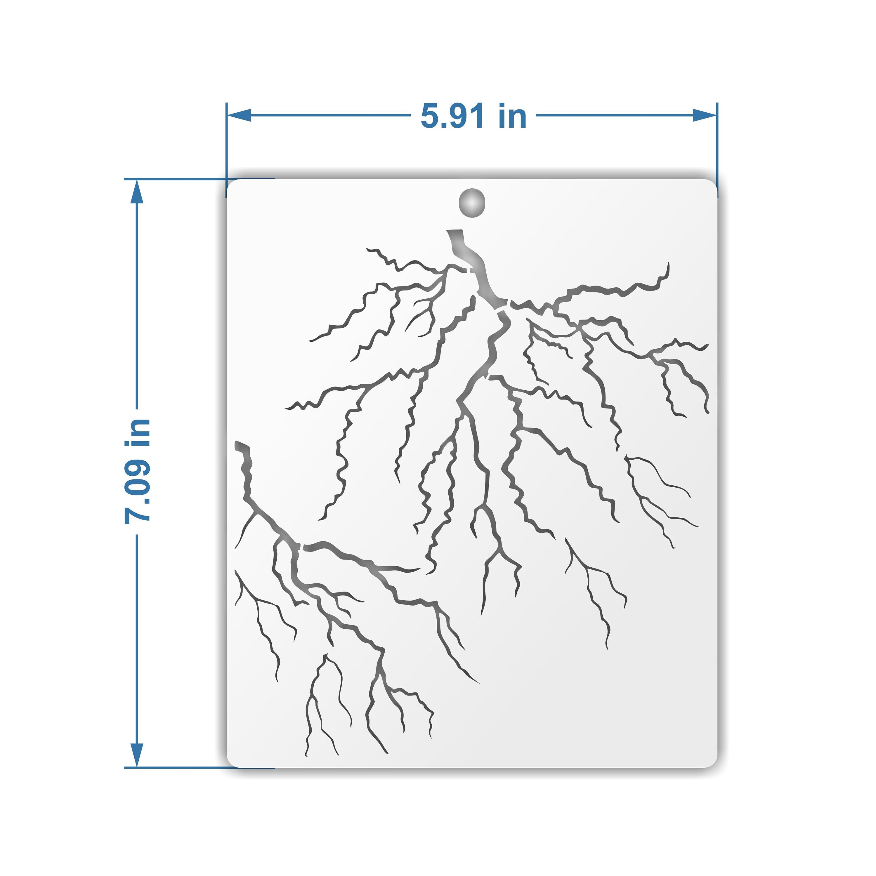 Lightning or Tree Stencil for Paper, Wood, Canvas, Fabric, Floor, Wall, and Tile - Reusable DIY Art and Craft Stencils
