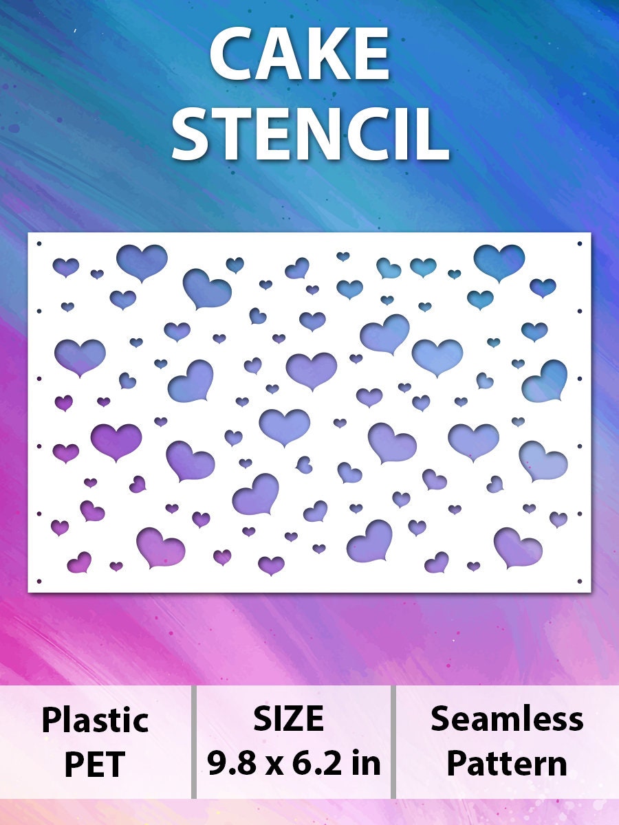 Cake Stencil - Air Hearts  - Reusable Stencils