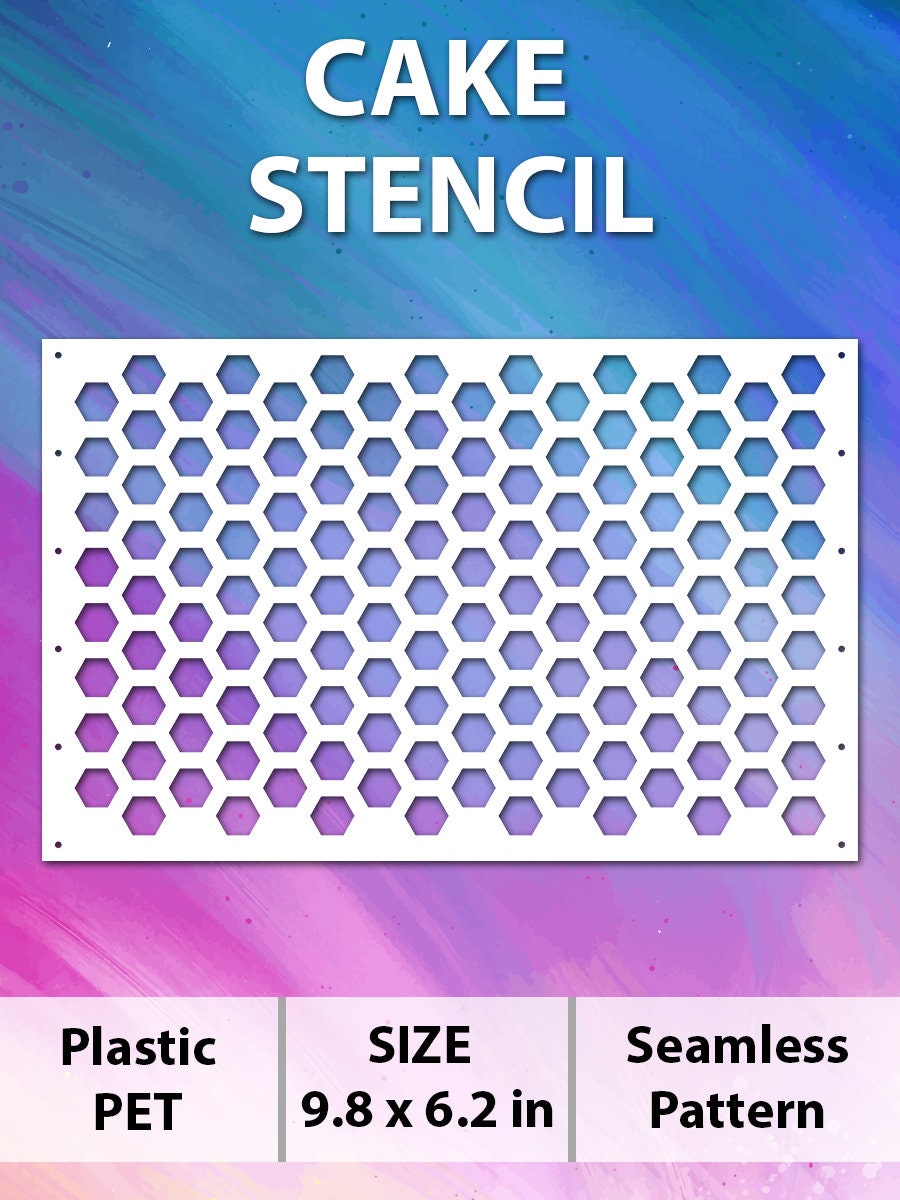 Cake Stencil - Honeycomb, cells  - Reusable Stencils
