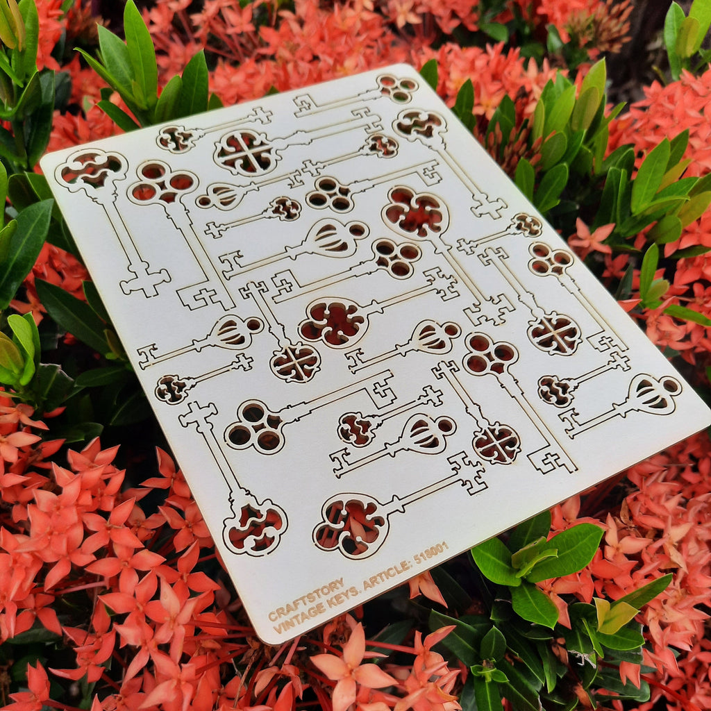 Chipboard, Laser Cut Chipboard, Chipboard Die Cuts, Laser Cut Board, Chipboard Shape, antique keys, vintage keys