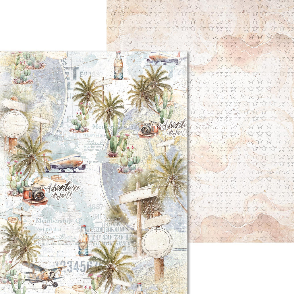 Scrpabook Paper Pack - Travel Time - Double Sided Designs - 8.5" x 11" - Cardstock