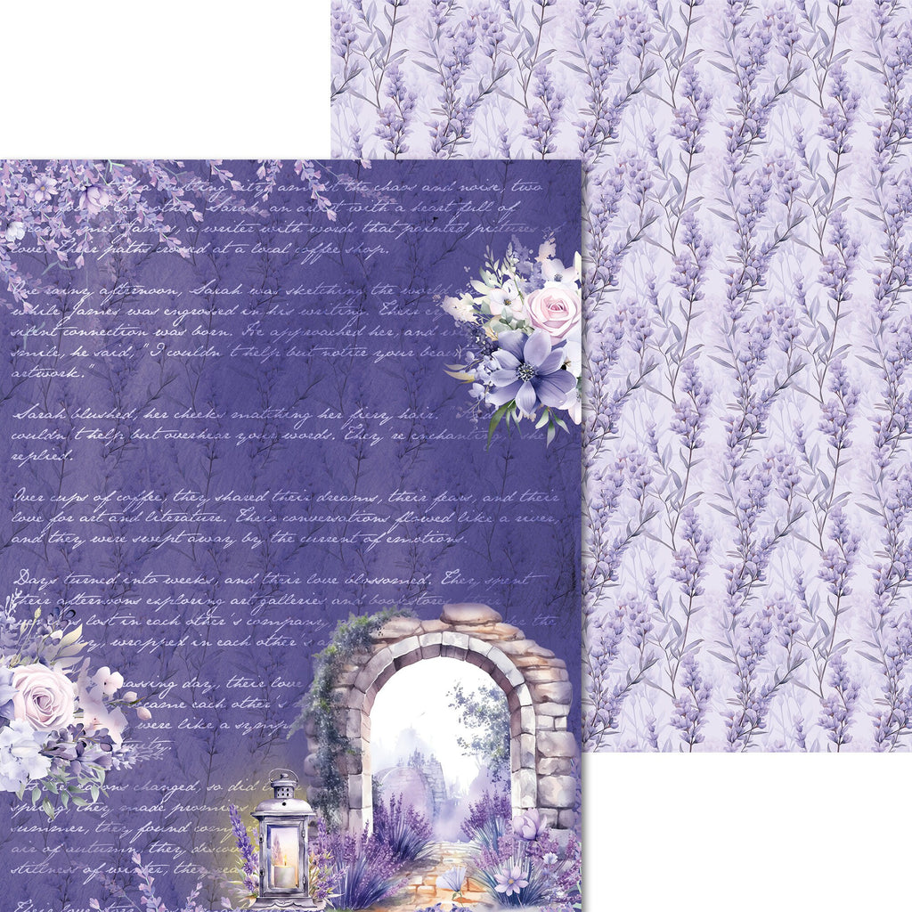 Scrpabook Paper pad - Lavander Paradise - Double Sided Designs - 8.5" x 11" - Cardstock