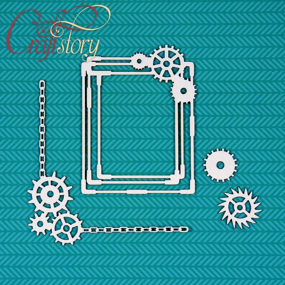 Chipboard, Laser Cut Chipboard, Chipboard Die Cuts, Laser Cut Board, Chipboard Shape, Frame with gears, Frame