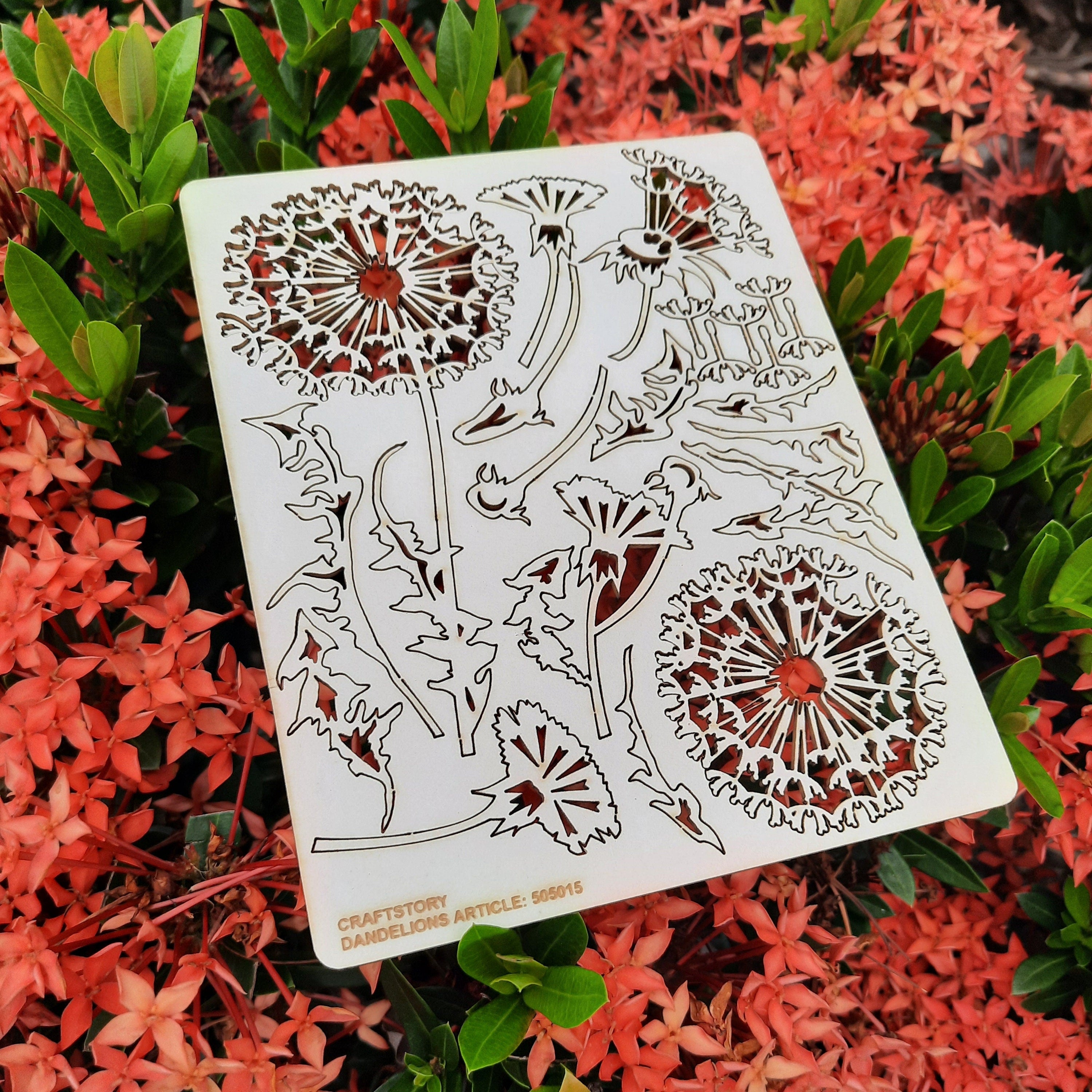 Laser Cut Chipboard - Dandelions, flowers. Embellishments for Card Making, Scrapbooking and Crafting