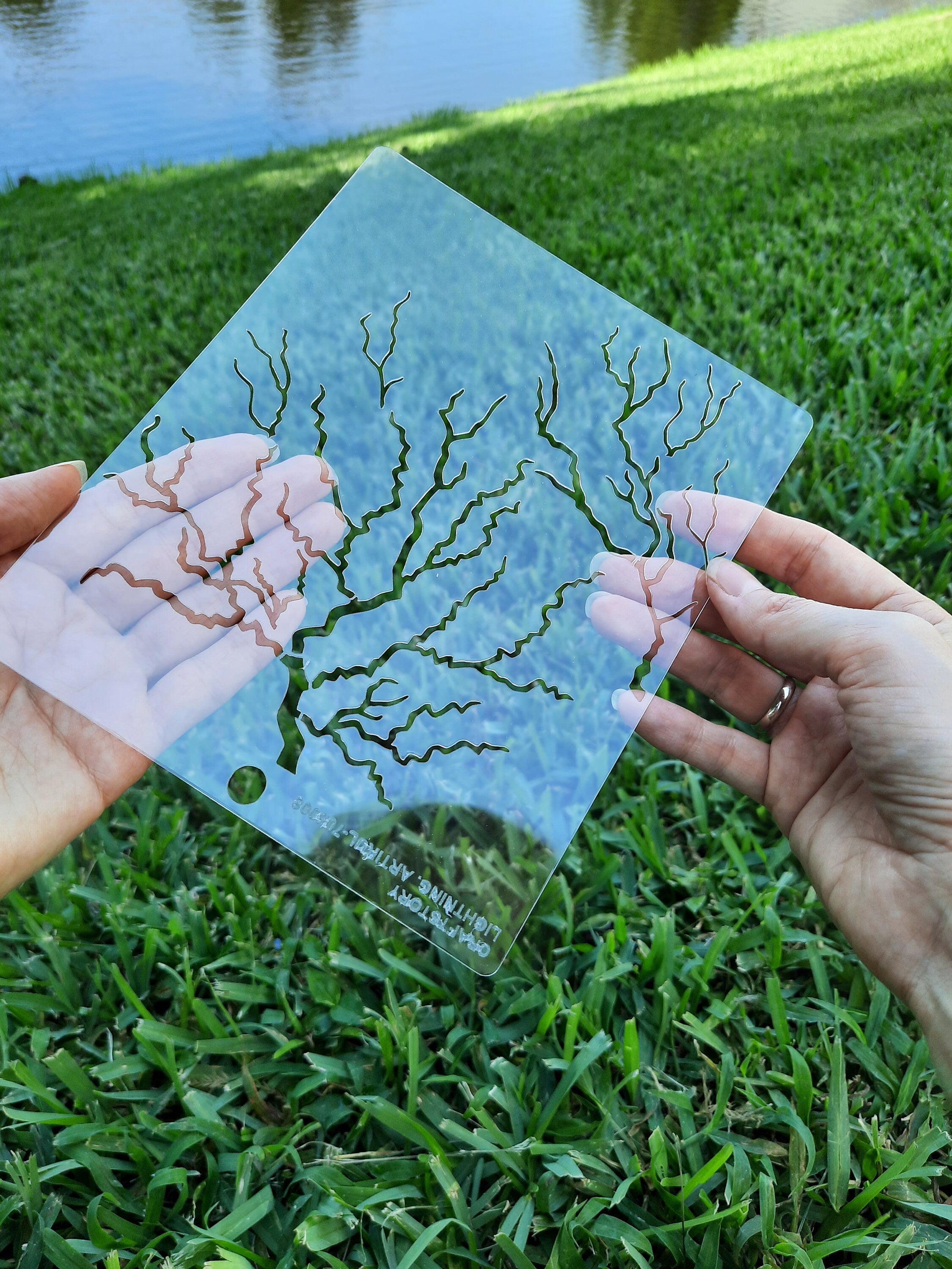 Lightning or Tree Stencil for Paper, Wood, Canvas, Fabric, Floor, Wall, and Tile - Reusable DIY Art and Craft Stencils