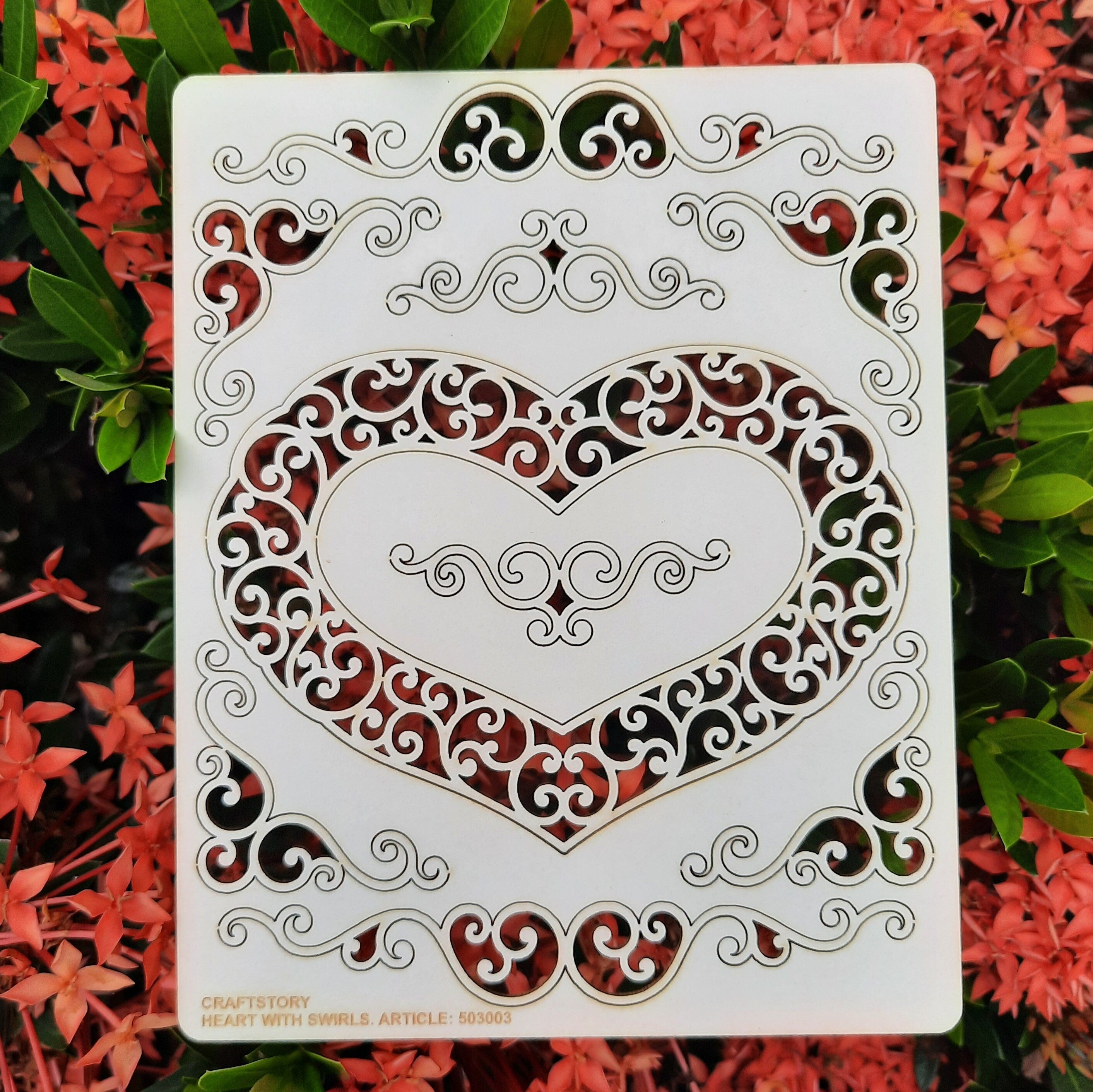 Laser Cut Chipboard - Heart with curls. Embellishments for Card Making, Scrapbooking and Crafting