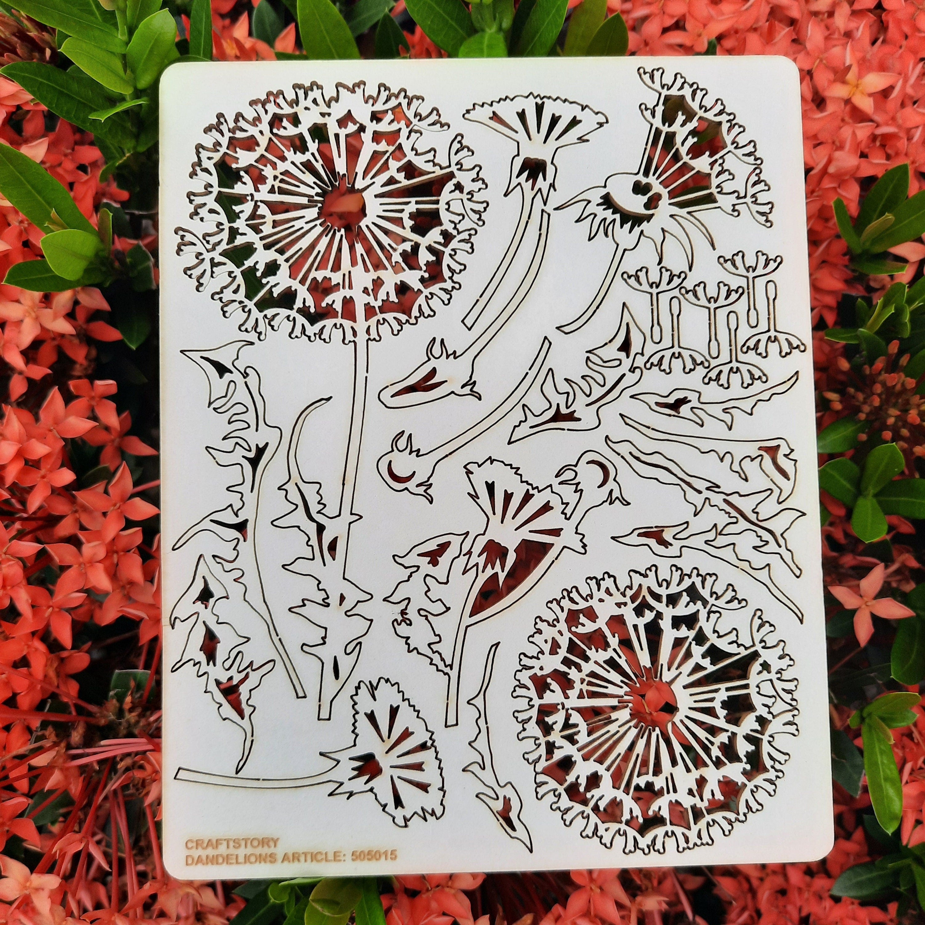 Laser Cut Chipboard - Dandelions, flowers. Embellishments for Card Making, Scrapbooking and Crafting