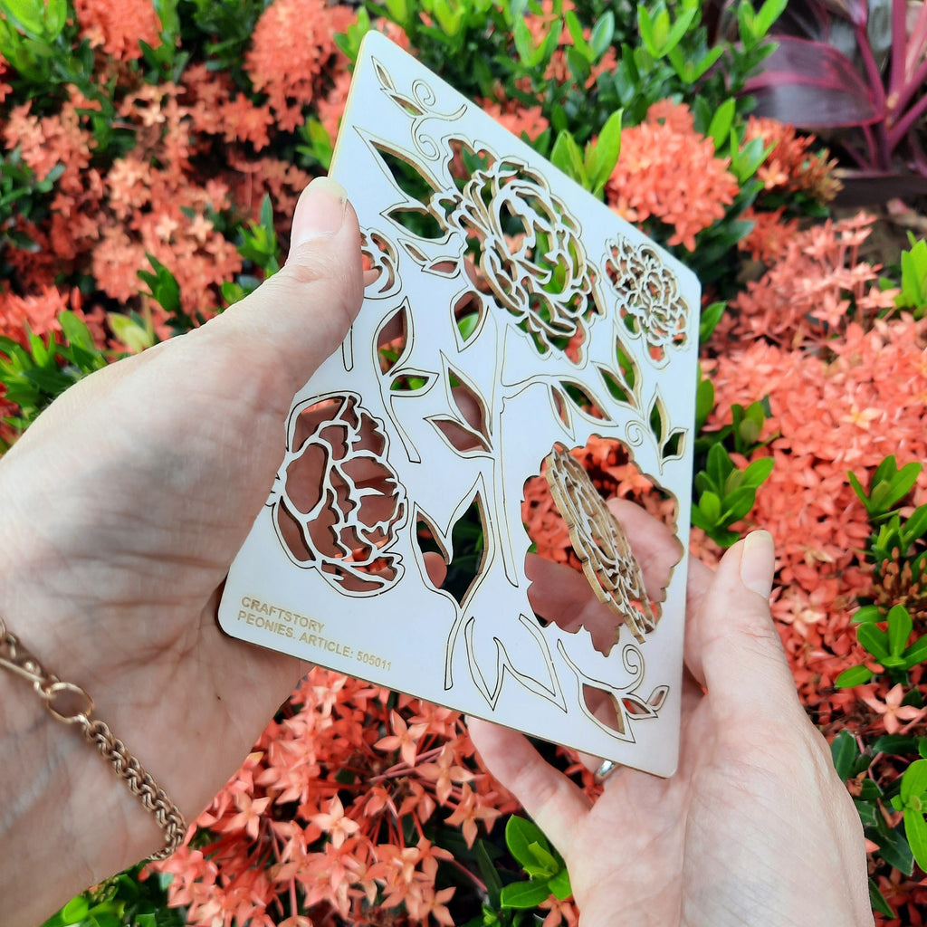 Laser Cut Chipboard - Peonies, flowers. Embellishments for Card Making, Scrapbooking and Crafting