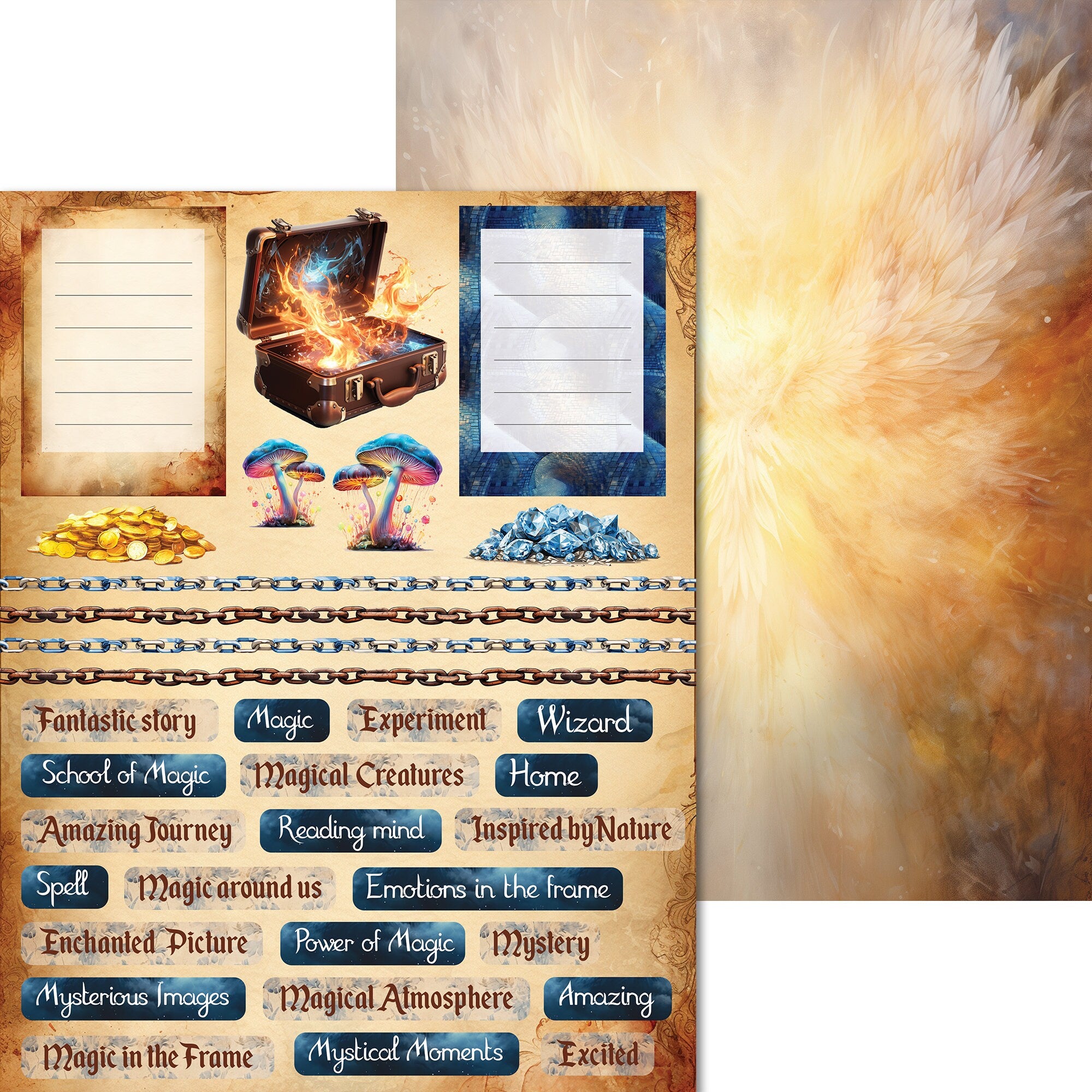 Scrpabook Paper pad - City of Secrets - Double Sided Designs - 8.5" x 11" - Cardstock