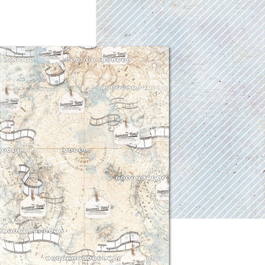 Scrpabook Paper Pack - Travel Time - Double Sided Designs - 8.5" x 11" - Cardstock