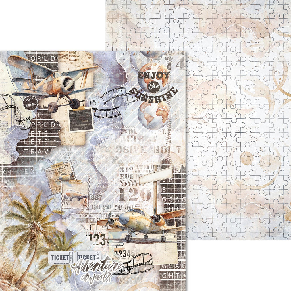 Scrpabook Paper Pack - Travel Time - Double Sided Designs - 8.5" x 11" - Cardstock