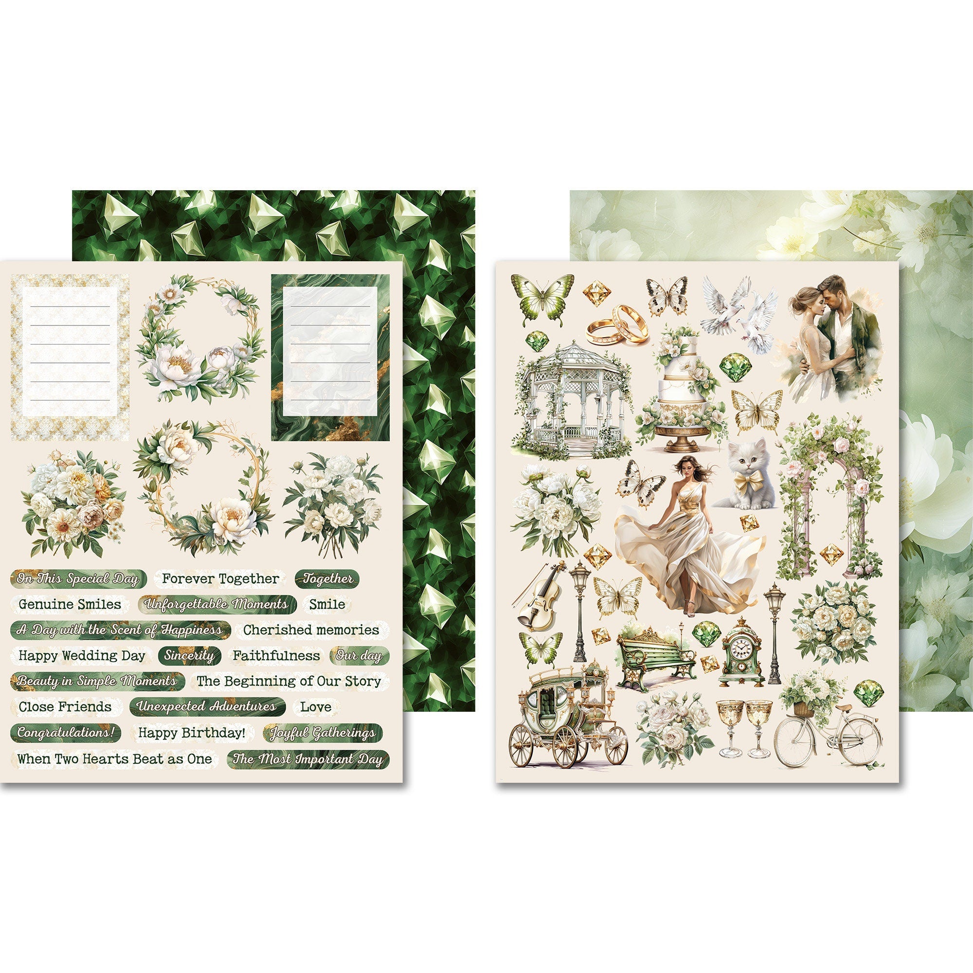 Scrpabook Paper pad - Gentle Symphony - Double Sided Designs - 8.5" x 11" - Cardstock