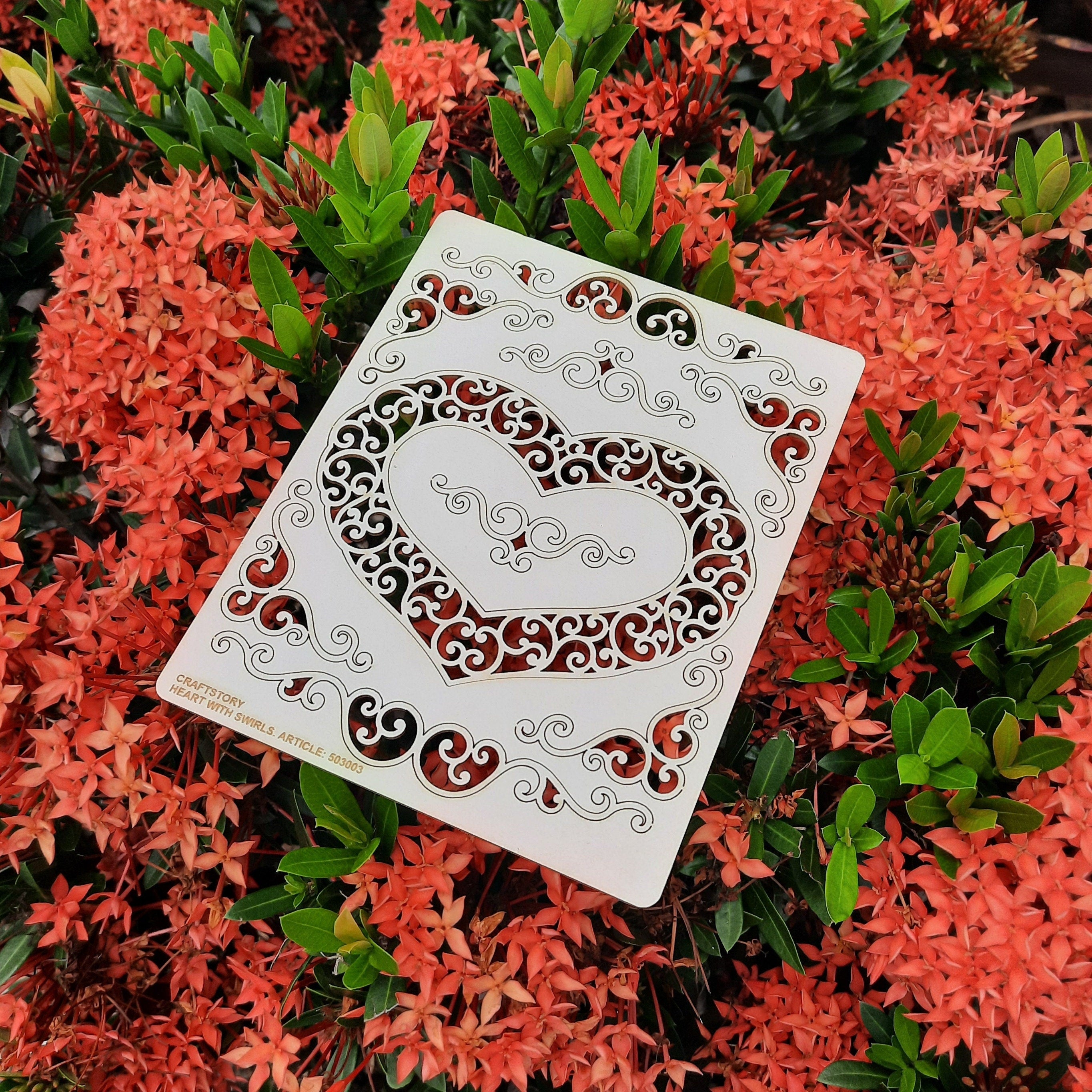 Laser Cut Chipboard - Heart with curls. Embellishments for Card Making, Scrapbooking and Crafting