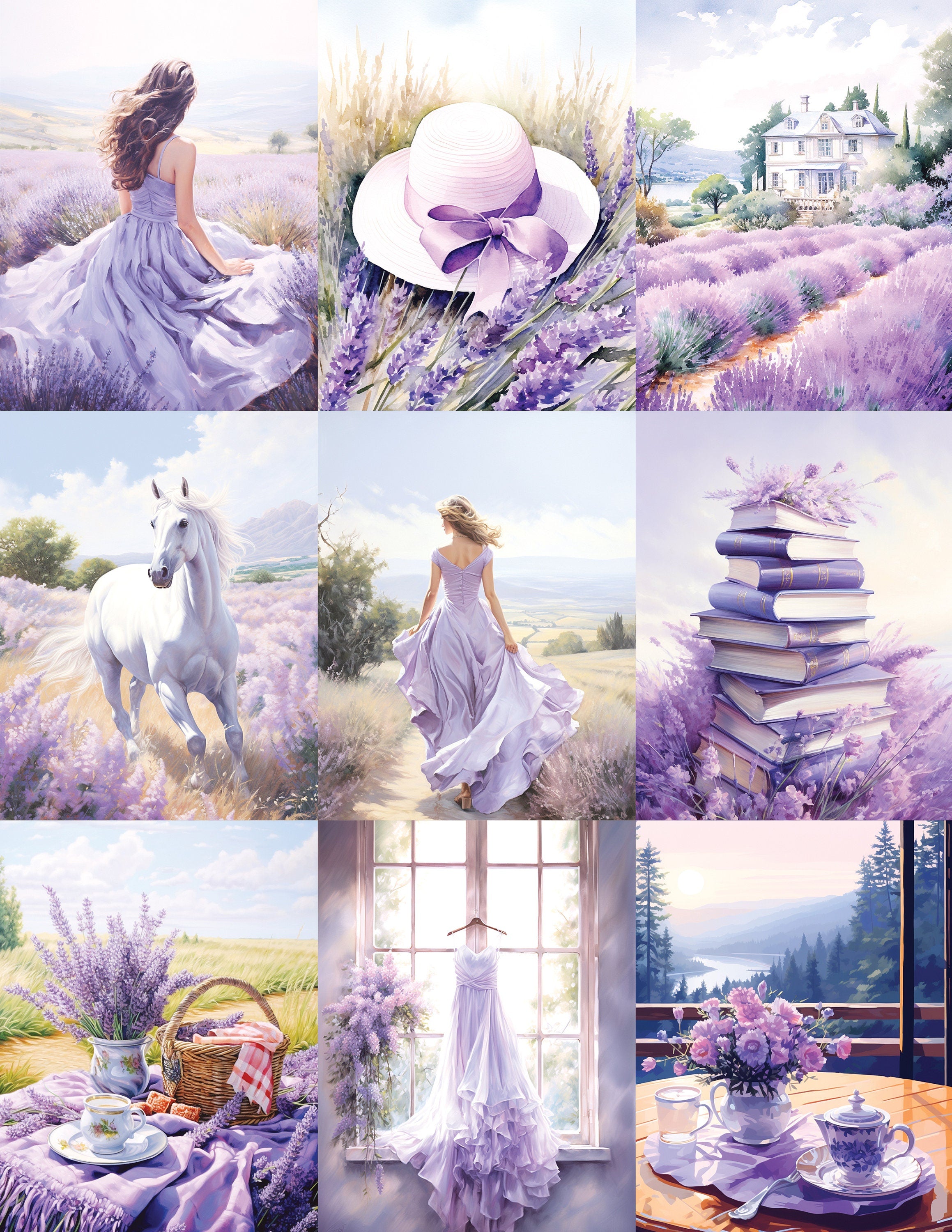 Scrpabook Paper pad - Lavander Paradise - Double Sided Designs - 8.5" x 11" - Cardstock