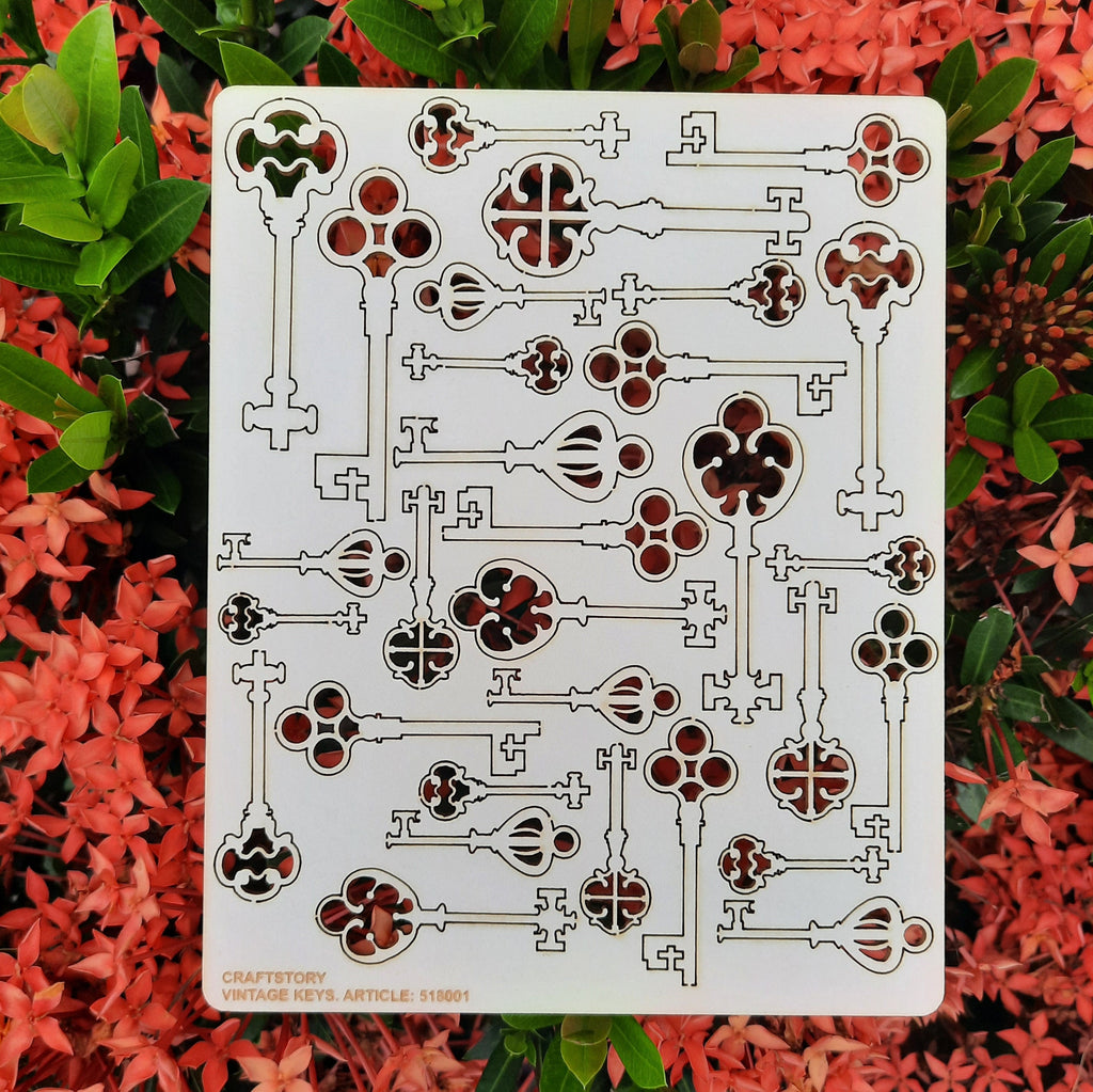 Chipboard, Laser Cut Chipboard, Chipboard Die Cuts, Laser Cut Board, Chipboard Shape, antique keys, vintage keys